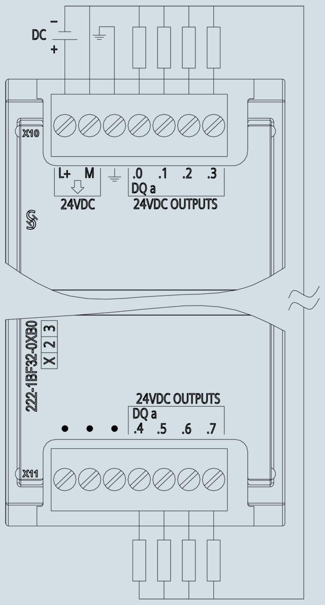 Bảng vẽ thiết kế Module S7-1200 SM 1222 8 DO - 6ES7222-1BF32-0XB0 từ nhà sản xuất Siemens