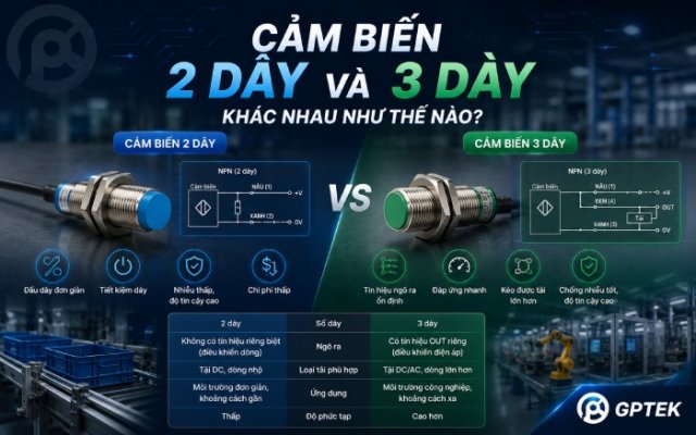 Cảm biến 2 dây và 3 dây khác nhau như thế nào? 