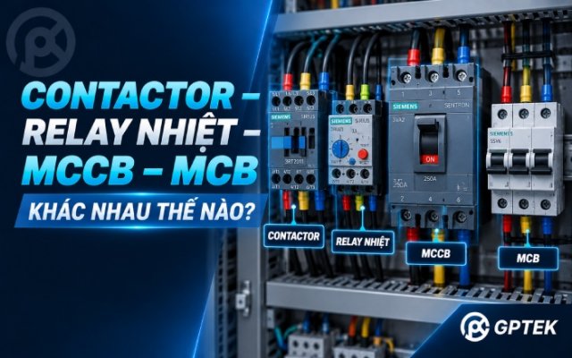 Contactor, Relay nhiệt, MCCB và MCB khác nhau thế nào trong tủ điện?